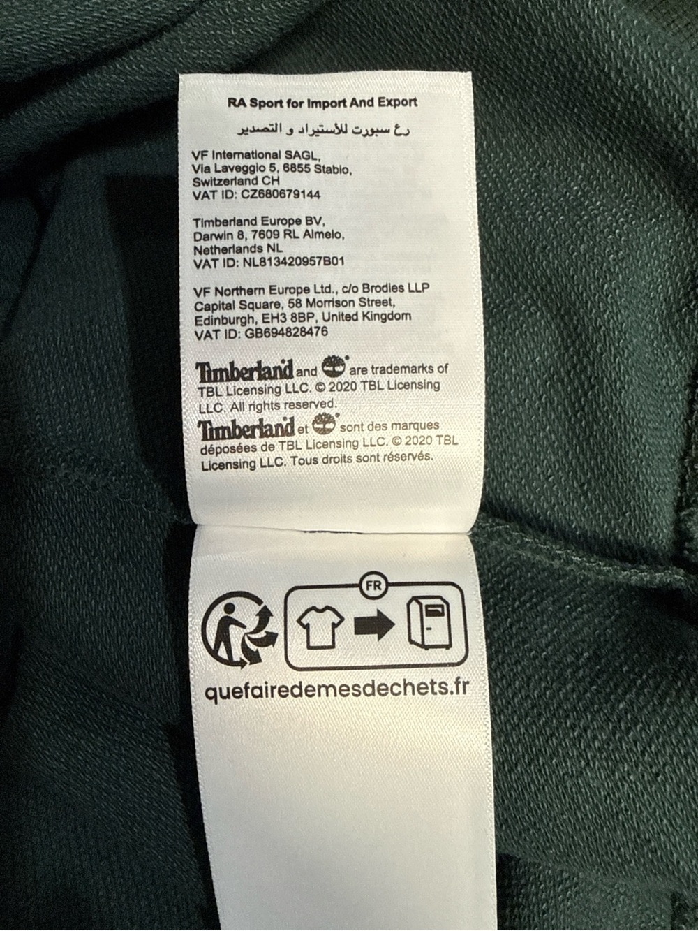 NWT Timberland Authentic Fit Green Crewneck Sweatshirt Small Organic Cotton $70 - Picture 12 of 16